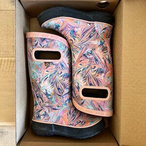 Kids Bogs Girls Rain Boots in Marble Pink (Size Kids 10)